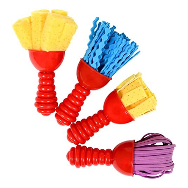 Artbox 4-Pack Chubby Paint Brushes For Kids - Chunky Handles, Hog Bristle, For Toddlers & Preschoolers (Age 3+)